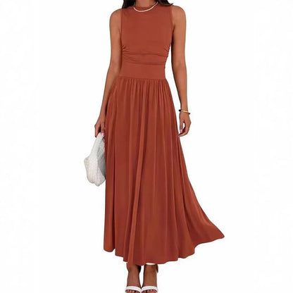 Einfarbiges Plisseekleid mit Taschen – figurbetont, weiter Rock & feminin👗✨
