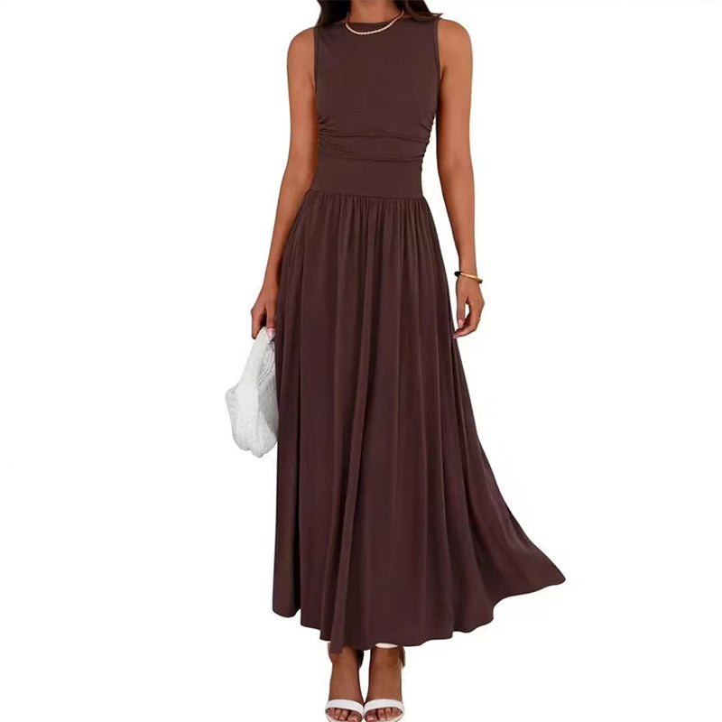 Einfarbiges Plisseekleid mit Taschen – figurbetont, weiter Rock & feminin👗✨