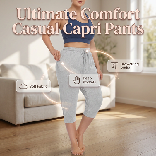 👖Lässige Caprihose für Damen mit Taschen – bequem, atmungsaktiv & perfekt für Frühling & Sommer🌞👜
