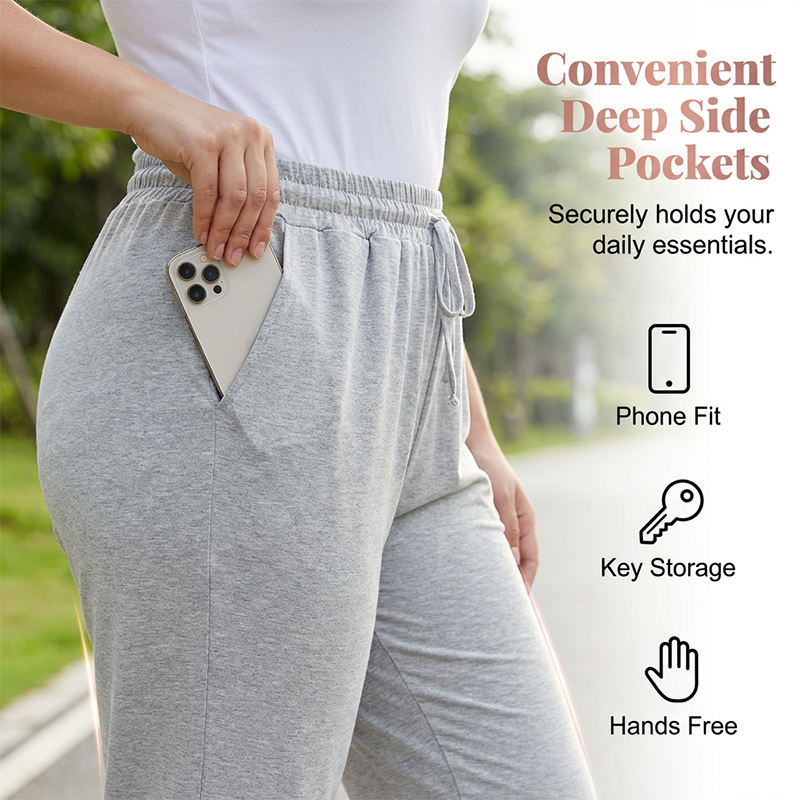 👖Lässige Caprihose für Damen mit Taschen – bequem, atmungsaktiv & perfekt für Frühling & Sommer🌞👜