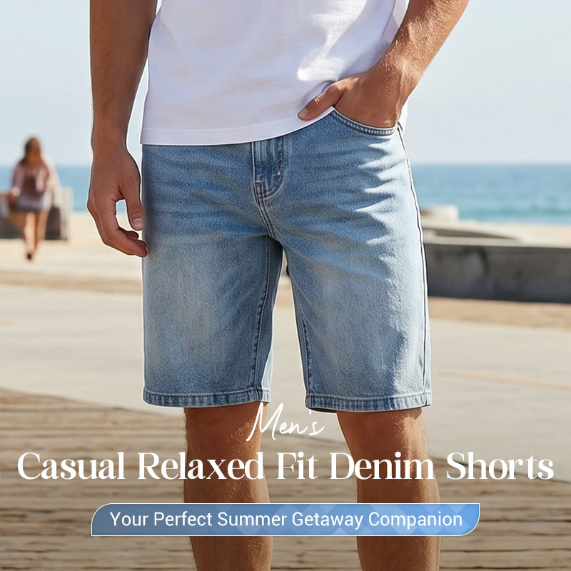 Herren Denim-Shorts mit lässiger, lockere Passform – bequem, strapazierfähig & vielseitig – ideal für Sommer & Freizeit