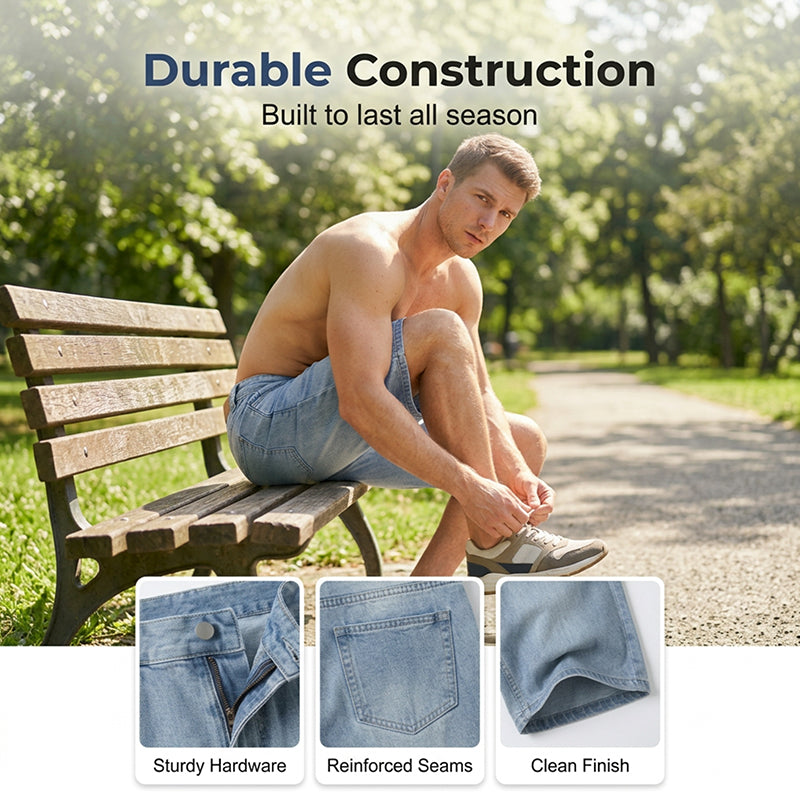 Herren Denim-Shorts mit lässiger, lockere Passform – bequem, strapazierfähig & vielseitig – ideal für Sommer & Freizeit
