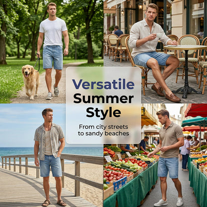 Herren Denim-Shorts mit lässiger, lockere Passform – bequem, strapazierfähig & vielseitig – ideal für Sommer & Freizeit