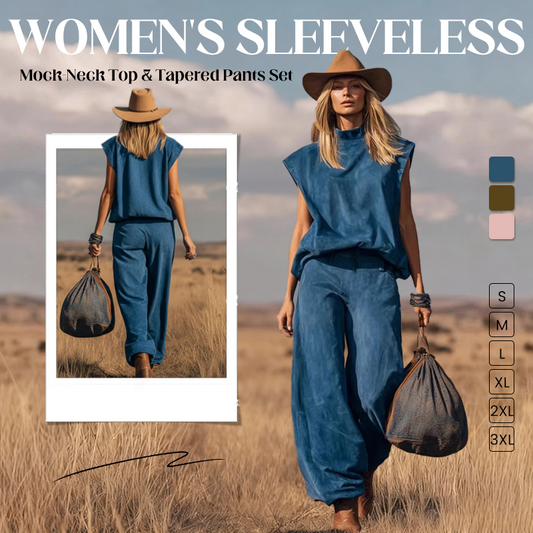 ☀️ Sommerneuheiten – Limited Time Discount 🎁 Wildwest-Set – ärmelloses Oberteil & weite Hose mit engen Knöcheln – aus weichem Wildlederimitat – stylisch, bequem & vielseitig