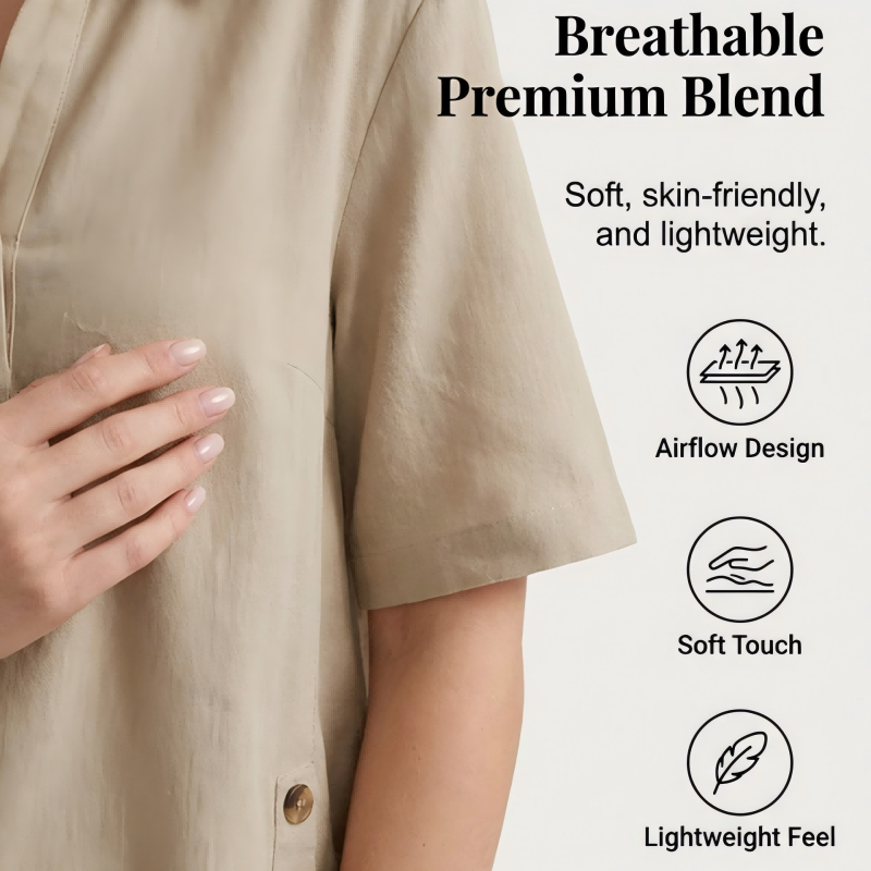👕 50% RABATT – Nur für kurze Zeit! 2-teiliges Set für Damen – Relaxte Passform, Polokragen, perfekt für den Sommer. ✨
