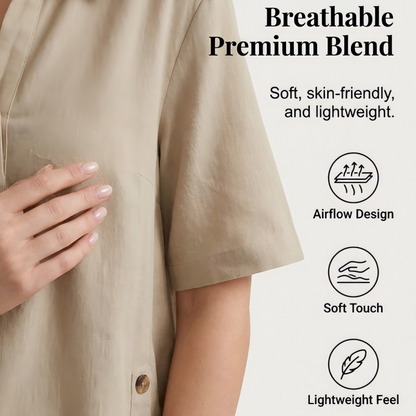 👕 50% RABATT – Nur für kurze Zeit! 2-teiliges Set für Damen – Relaxte Passform, Polokragen, perfekt für den Sommer. ✨