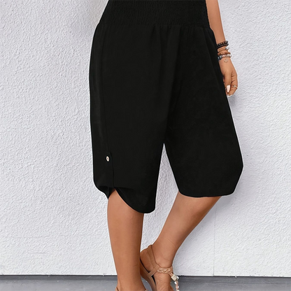 ⌛ Nur noch 1 Woche – 50 % auf alles + kostenloser Versand! ⏰Damen Freizeithose in großen Größen – elastischer Kordelzugbund, lockere Passform & mittellang