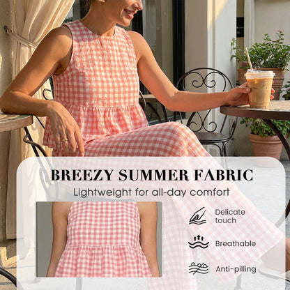 🌞 Sommerneuheiten – Jetzt bis zu 50% sparen! 💰Zweiteiliges Damen-Set mit Karomuster – Oberteil mit Rüschen & Hose