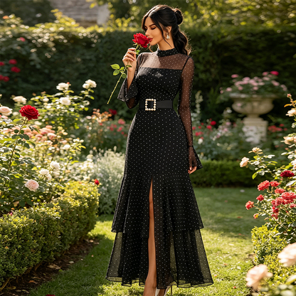 🌞NEU: Sommerkollektion mit bis zu 50% Rabatt 🛍️Elegantes Abendkleid mit Stehkragen & Schlitz – figurbetont, schlankmachend & feminin – ideal für Galas, Hochzeiten & besondere Anlässe