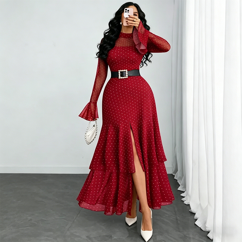 🌞NEU: Sommerkollektion mit bis zu 50% Rabatt 🛍️Elegantes Abendkleid mit Stehkragen & Schlitz – figurbetont, schlankmachend & feminin – ideal für Galas, Hochzeiten & besondere Anlässe
