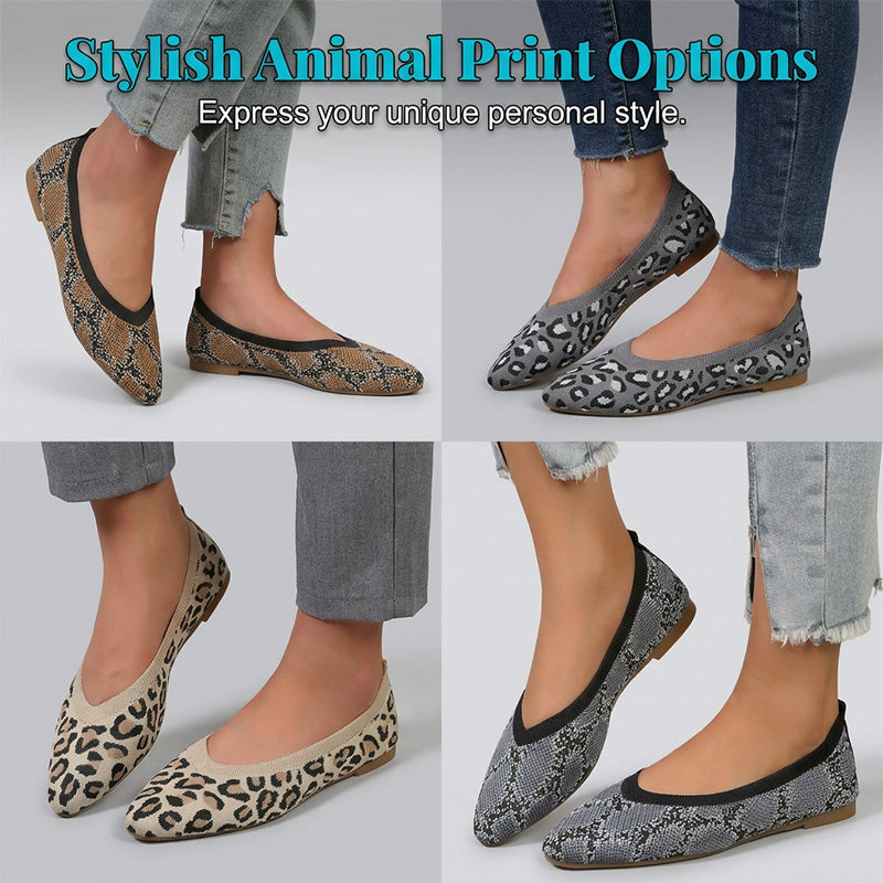 🌞NEU: Sommerkollektion mit bis zu 50% Rabatt 🛍️Damen Leopardenmuster-Schuhe – spitz zulaufend, flacher Absatz