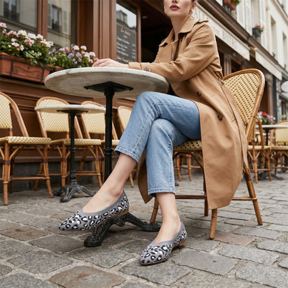 🌞NEU: Sommerkollektion mit bis zu 50% Rabatt 🛍️Damen Leopardenmuster-Schuhe – spitz zulaufend, flacher Absatz