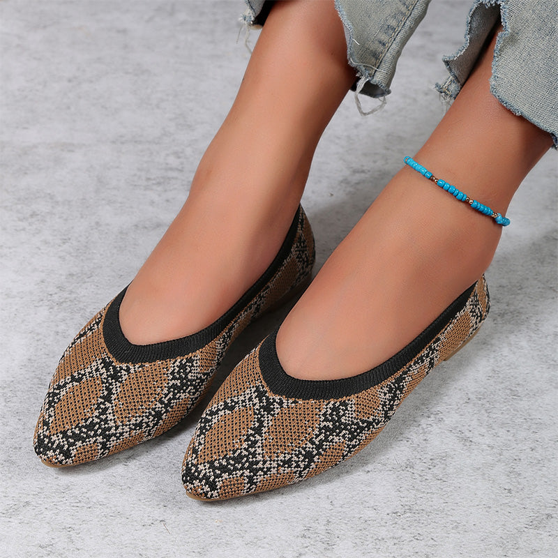 🌞NEU: Sommerkollektion mit bis zu 50% Rabatt 🛍️Damen Leopardenmuster-Schuhe – spitz zulaufend, flacher Absatz