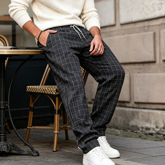🌞NEU: Sommerkollektion mit bis zu 50% Rabatt 🛍️Weite Herren Freizeithose mit Karomuster – bequem, atmungsaktiv & vielseitig