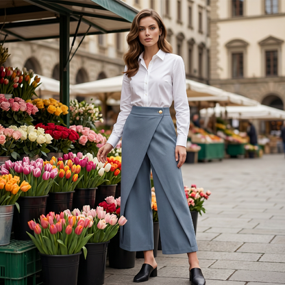 ⏳Nur für kurze Zeit: 50 % Rabatt⏰Patchwork-Freizeithose für Damen in verkürzter Länge👖