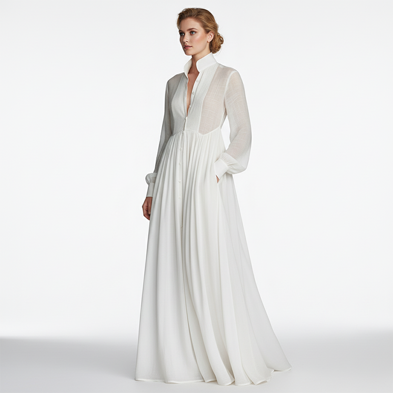 👗 NU 50% RABATT HALVA PRISET ✨ Elegantes plissiertes Maxikleid 🌸