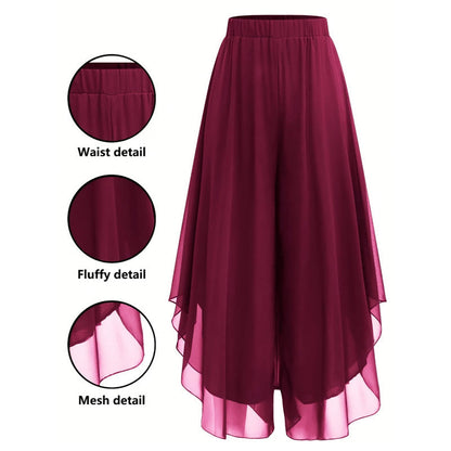 👖✨ Damen Chiffon-Hose mit weitem Bein – 50% RABATT! Asymmetrisch & elegant – Perfekt für Alltag & Urlaub 🌿