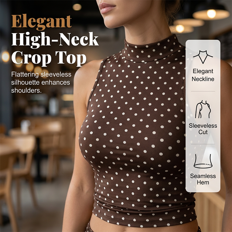 Set aus ärmellosem Oberteil und Hose mit Polka-Dots für Damen