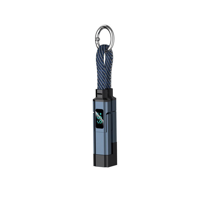 🔌 4-in-1-Ladekabel mit Digitalanzeige und Schlüsselanhänger – Schnellladefunktion, knickfest und kompakt
