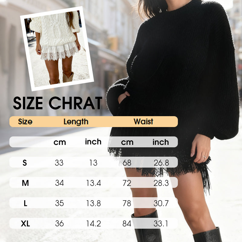 👗🔥 50% RABATT! Chic Pleated Lace Trim Mini Skirt – Plisseefalten, zarte Spitze, perfekt für den Sommer 🌸💨