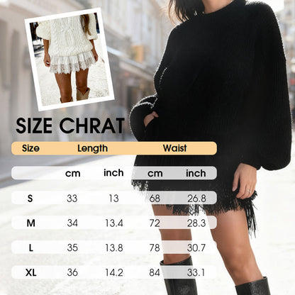 👗🔥 50% RABATT! Chic Pleated Lace Trim Mini Skirt – Plisseefalten, zarte Spitze, perfekt für den Sommer 🌸💨