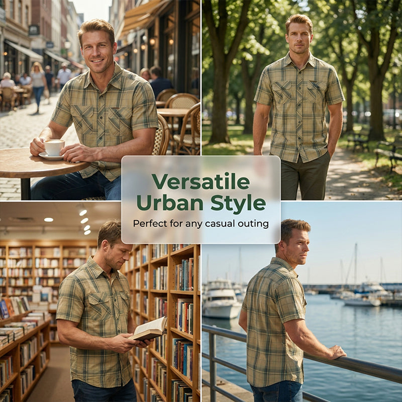 👕🌞 Kurzärmeliges kariertes Freizeithemd für Herren – luftig, lässig & vielseitig, jetzt −50%