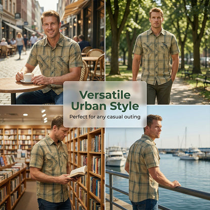 👕🌞 Kurzärmeliges kariertes Freizeithemd für Herren – luftig, lässig & vielseitig, jetzt −50%