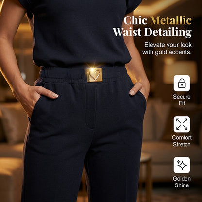 👚🔥 50% RABATT! Damen Chic Zweiteiler-Set: Bequemes Polo-Top & Wide-Leg-Hose | Elegant für jeden Tag & jede Gelegenheit 🌸