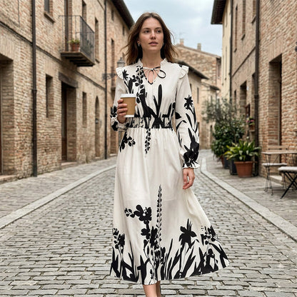 📢📢50% RABATT!! ⏰Elegantes Maxikleid mit Blumenmuster für Damen
