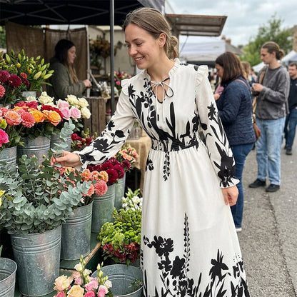 📢📢50% RABATT!! ⏰Elegantes Maxikleid mit Blumenmuster für Damen