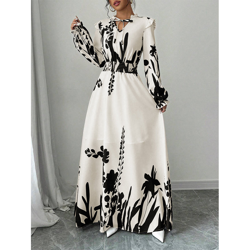 📢📢50% RABATT!! ⏰Elegantes Maxikleid mit Blumenmuster für Damen