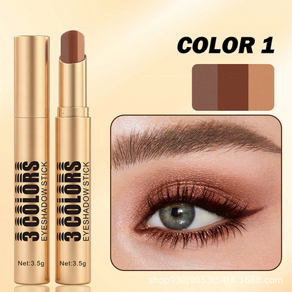 💄TIJDELIJKE AANBIEDING 50% KORTING💥3-in-1 Gradient Eyeshadow Stick – Eén veeg, waterproof, gebogen punt ✨