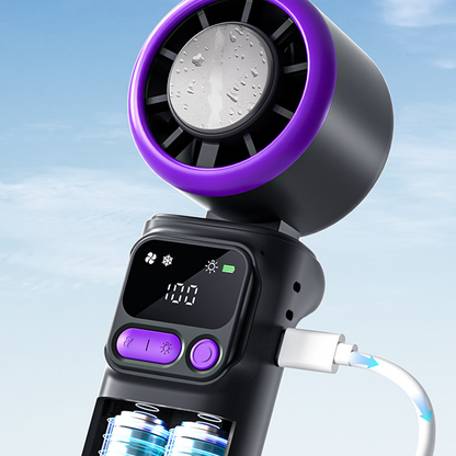 ❄️ Tragbarer Klima-Ventilator – mit Kühlpad für erfrischende Kälte, 3 Geschwindigkeitsstufen & wiederaufladbarer Akku, perfekt für Camping & Strand🌬️