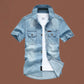 👕 Men’s Washed Denim Shirt – Rugged Charm, Effortless Cool 💙