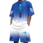 👕 Men's Summer T-Shirt & Shorts Two-Piece Set – Gradient Design & Breathable Fabric ☀️