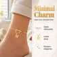Heart Initial Anklet Snake Chain