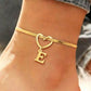 Heart Initial Anklet Snake Chain