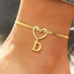 Heart Initial Anklet Snake Chain