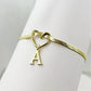 Heart Initial Anklet Snake Chain