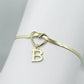 Heart Initial Anklet Snake Chain