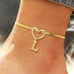 Heart Initial Anklet Snake Chain