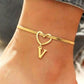Heart Initial Anklet Snake Chain