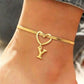 Heart Initial Anklet Snake Chain