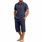 🌊☀️ LIMITED TIME 50% OFF! 👕Men's Summer Shirt & Crop Pants Set – Breathable linen & relaxed fit – Stay cool on sunny days.