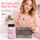 💅 FLASH PROMO: 50% KORTING! ⏰ Set van 12 Dubbelzijdige Nail Art Pennen – 24 Levendige Kleuren – Fijne Punt & Penseel voor DIY Manicure 🎨