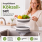 🥗 3-Delige inklapbare vergietenset met lekbodem – Ruimtebesparende keukenzeven voor fruit, pasta & groenten