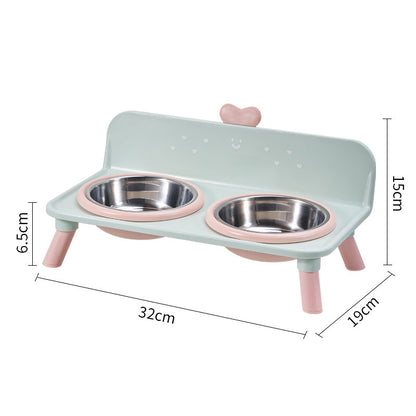 🐱🐶 Op de grond eten is slecht voor de nek van uw kat of hond – Verhoogde Dubbele Voerbak | Afneembare RVS Bakjes | 4 Kleuren | 32×19×15 cm 🐱🐶🥣