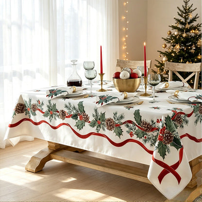 🎄🍽️ Kerst Tafelkleed van Polyester – Waterafstotend, Herbruikbaar en Beschikbaar in 7 Afmetingen