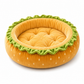 🍔Schattig huisdierenbed in de vorm van een hamburgerbroodje 🐾Warm, knus rond hondenbedkussen voor alle seizoenen