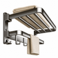 🚿 50% KORTING! ✨ Dubbel opklapbaar badkamerhanddoekenrek zonder boren – ruimtebesparende dubbele inklapbare planken, directe vacuümzuigbevestiging en roestbestendig aluminium – stevig koolstofstalen frame met haken voor muren zonder rommel 🧺